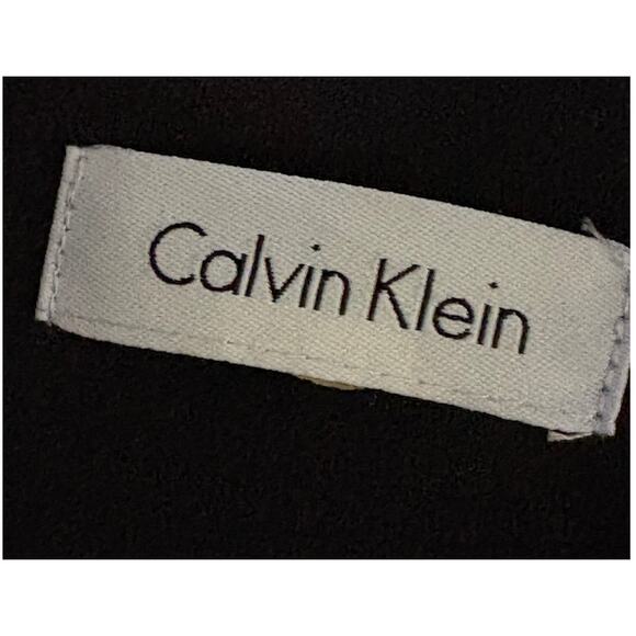 NWT Calvin Klein Black Dress w/Rhinestone Floral Spray on Bodice-Dillard's-16W - Picture 8 of 11